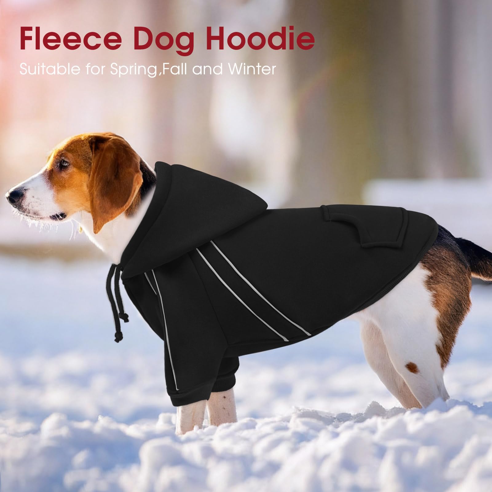 ASENKU Cozy Dog Hoodie high-rise belly cut for easy bathroom breaks