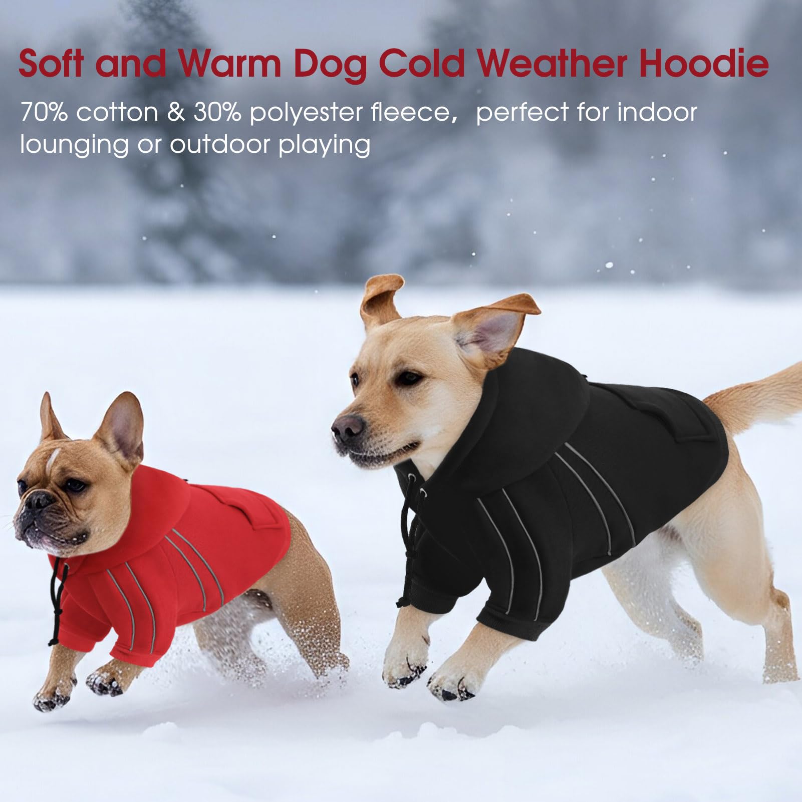 ASENKU Cozy Dog Hoodie reflective strips enhance night visibility