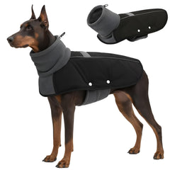 ASENKU dog coat windproof front view for warm winter walks