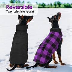 ASENKU plaid reversible purple jacket fabric closeup shows durable waterproof finish.