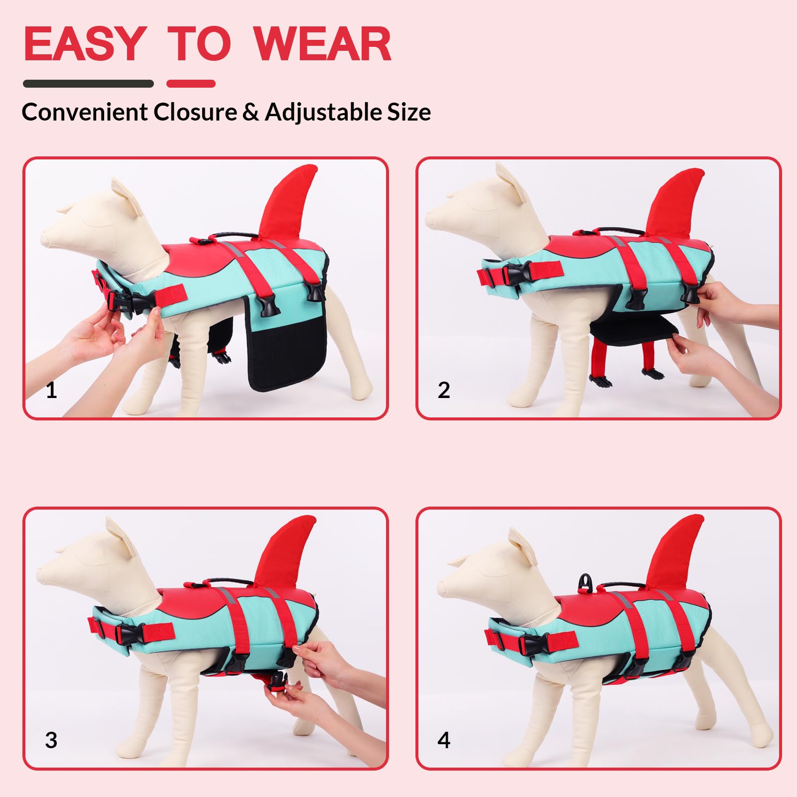 ASENKU dog life jacket floating-foam inner demonstrates quick-drying comfort