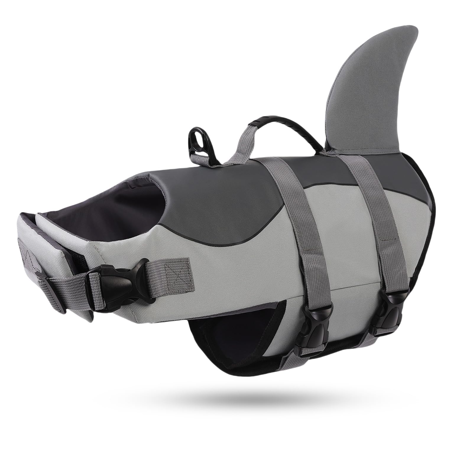ASENKU dog life jacket mermaid side view colorful floatation aid