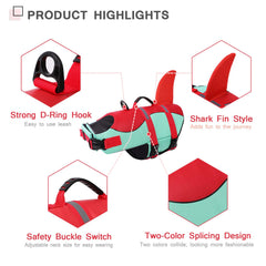 ASENKU dog life jacket mermaid side view showcases buoyancy with stylish safety flair