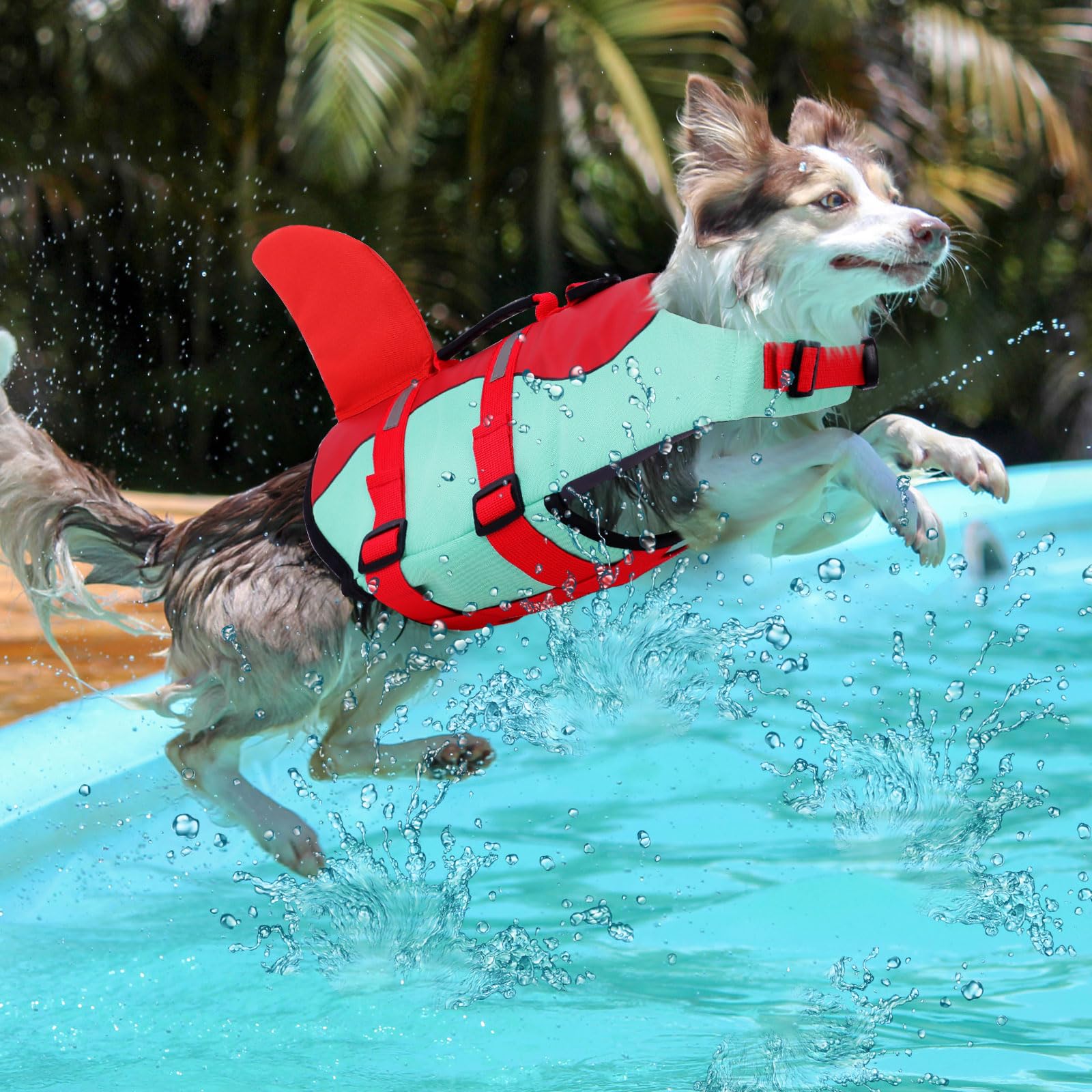 ASENKU dog life jacket redgreen color option adds visibility and style