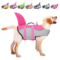 ASENKU dog life jacket Shark Pink small with front float keeps head above water.