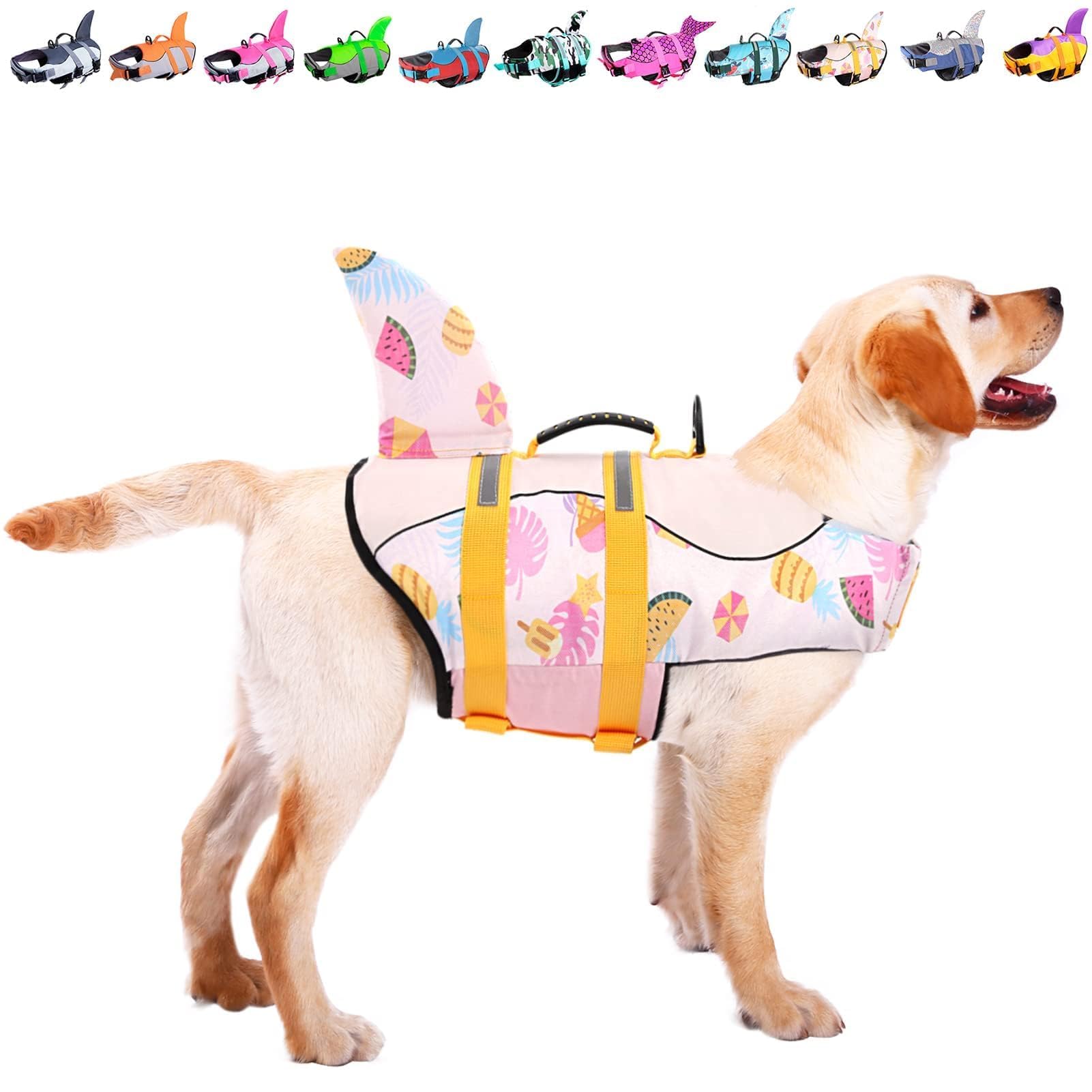 ASENKU dog life jacket side fit detail highlights adjustable straps for secure sizing