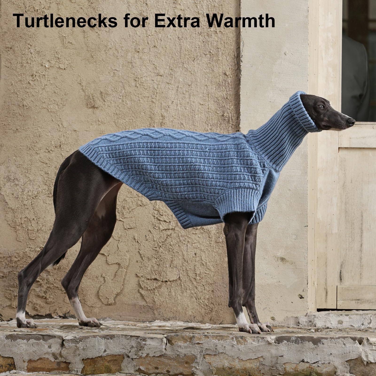 ASENKU Dog Sweater blue machine-washable design for durable seasonal wear.