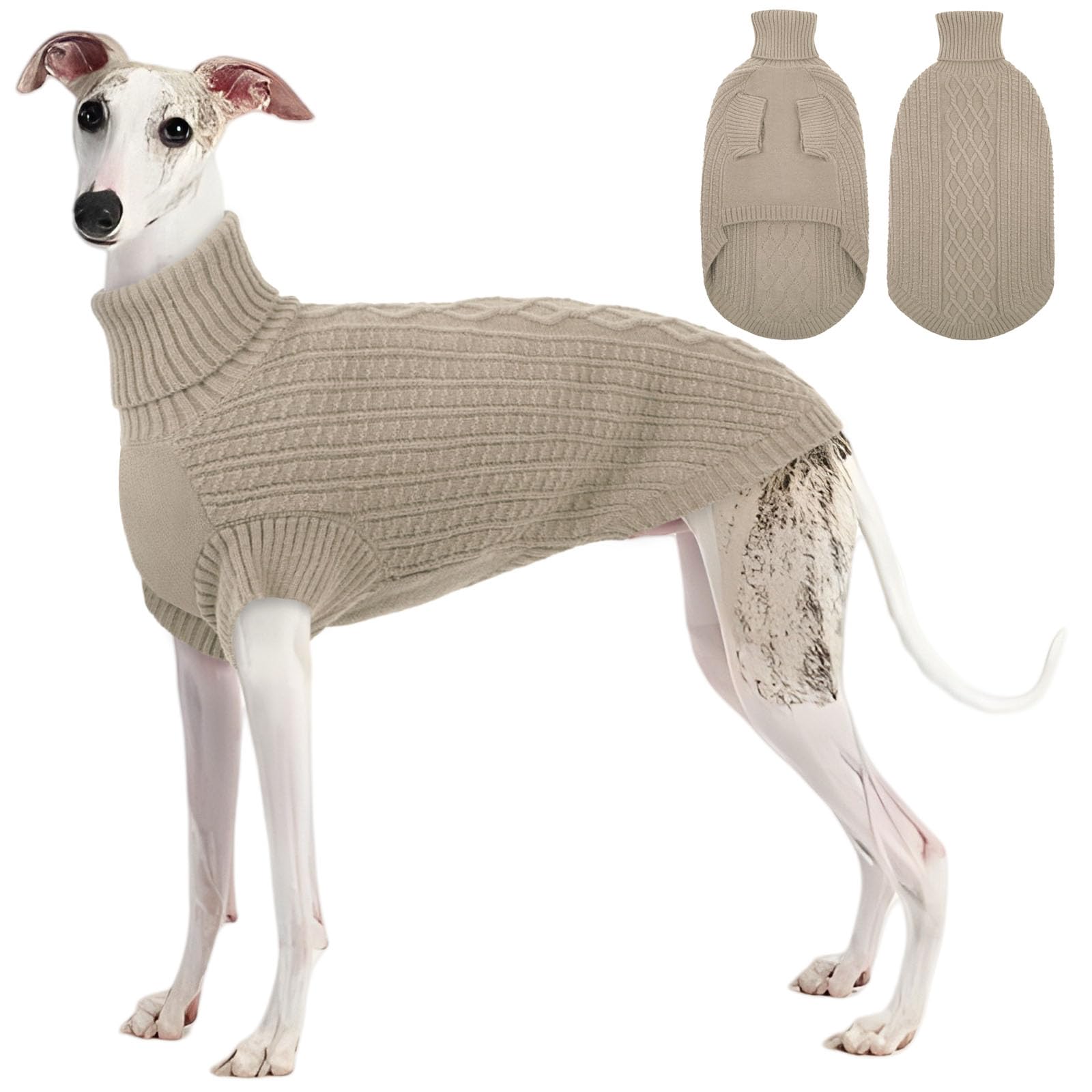 ASENKU dog sweater cable-knit close-up warms small breeds on chilly days