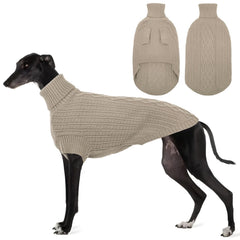 ASENKU dog sweater cable-knit design delivers warmth and timeless style for sighthounds
