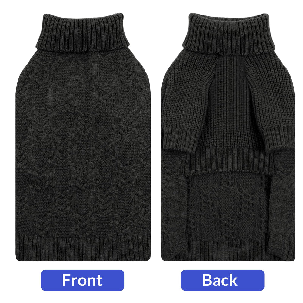 ASENKU dog sweater knit cable design enhances cozy style for festive seasons.