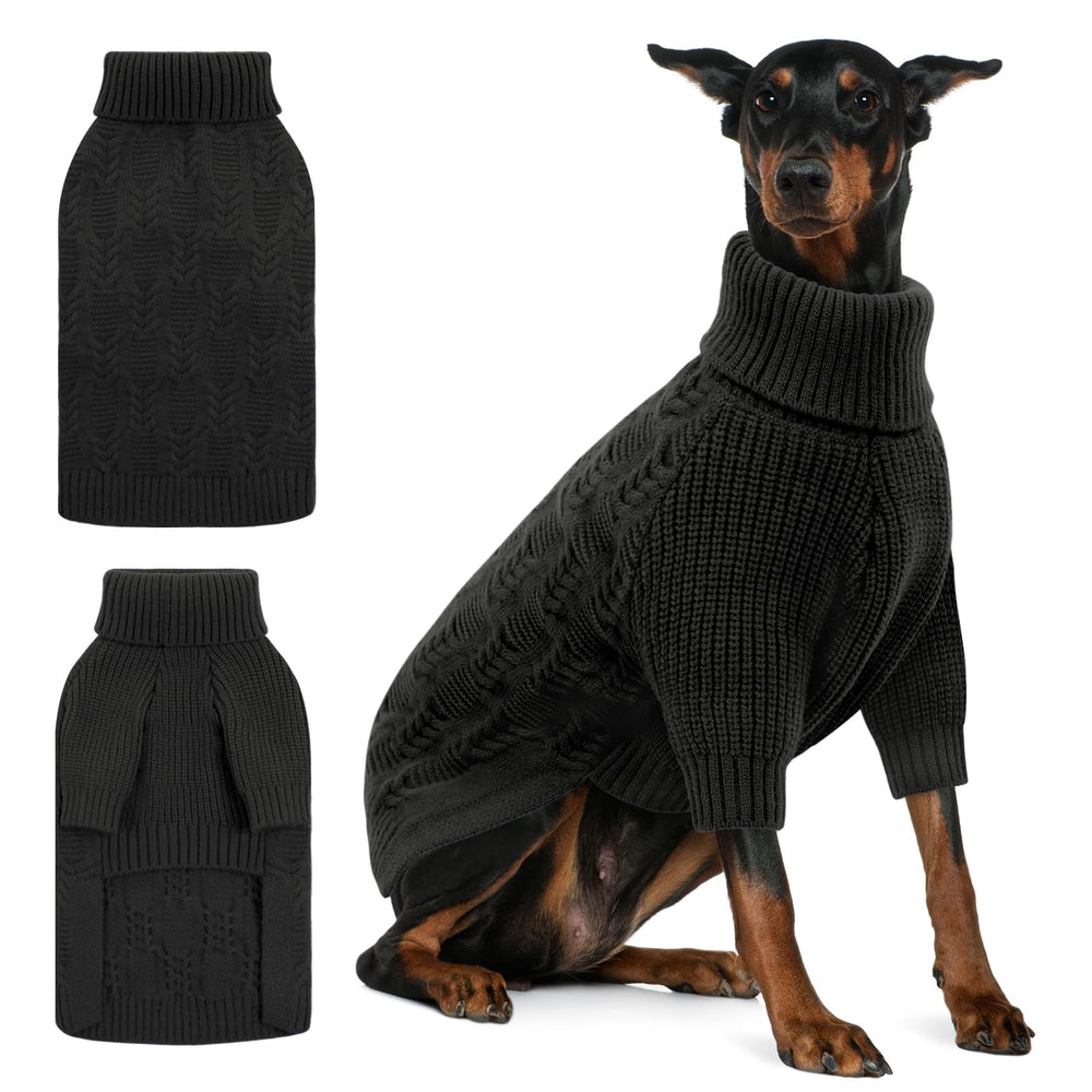 ASENKU dog sweater for large grey doberman in 2XL offers warm, flexible fit.