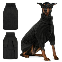 ASENKU dog sweater for large grey doberman in 2XL offers warm, flexible fit.