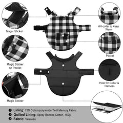 ASENKU plaid coat back pocket detail for carrying small items.