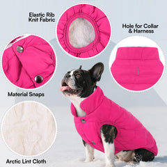 ASENKU dog winter coat back view warm fleece lining for chilly days