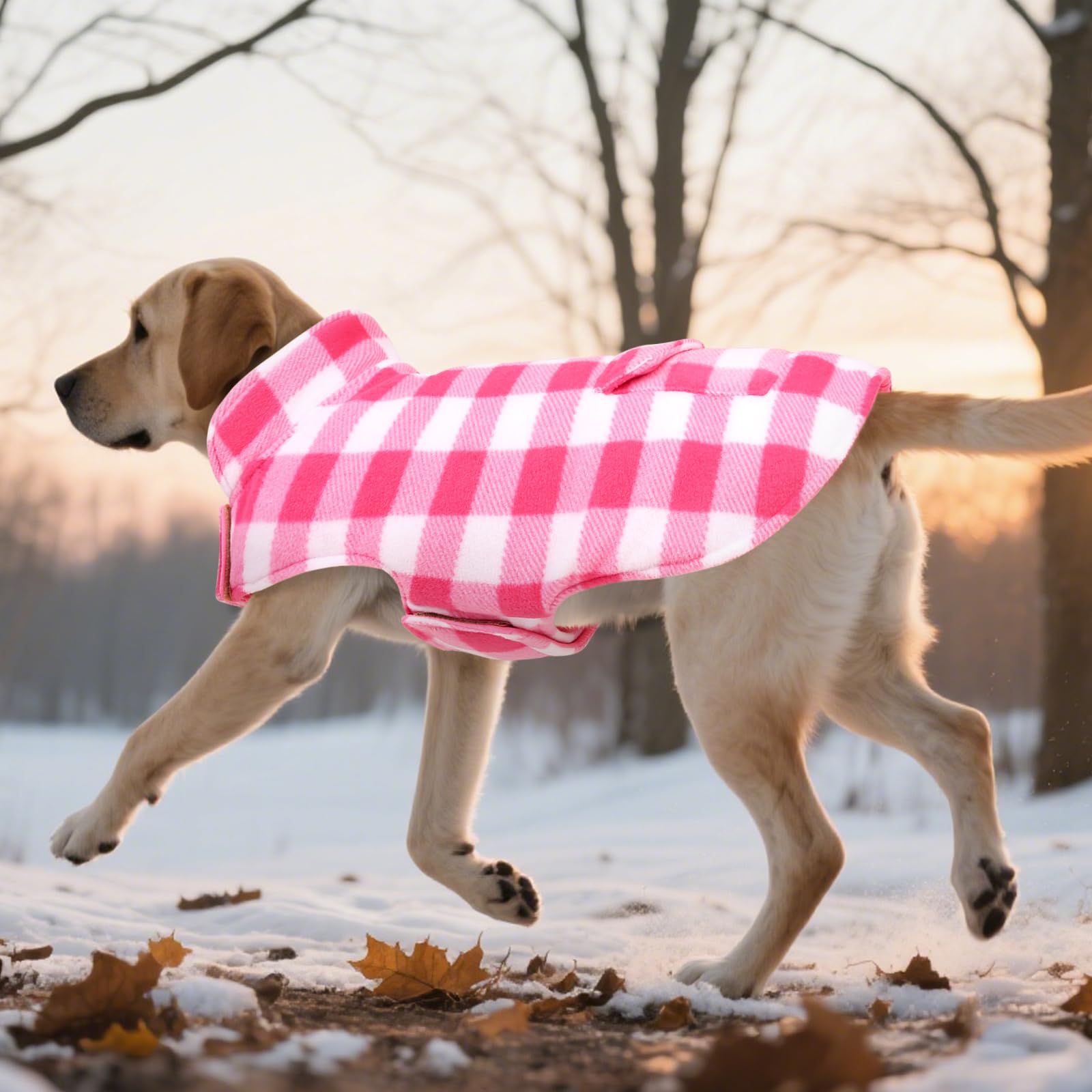 ASENKU dog winter coat easy on/off with magic sticker closures.