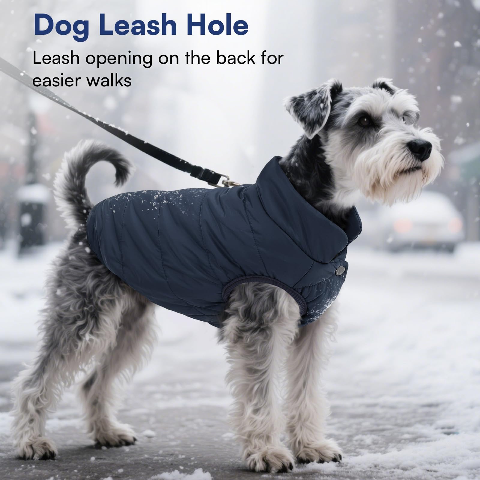 ASENKU dog winter coat elastic edges help adjustable fit for different breeds.