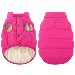 ASENKU dog winter coat front view pink highlighting waterproof protection