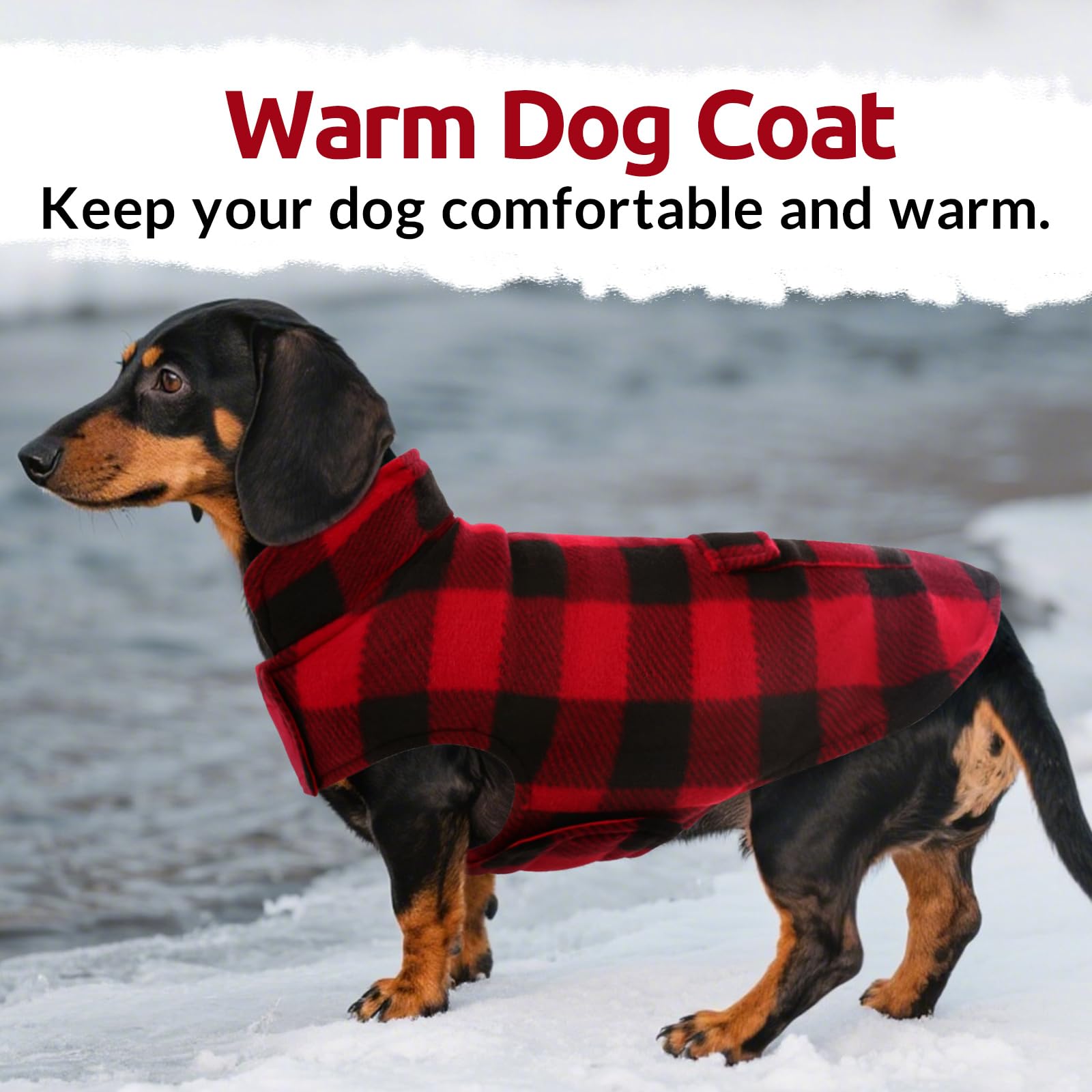 ASENKU dog winter coat reversible-side close-up highlights plaid aesthetic and warmth.