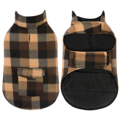 ASENKU waterproof dog coat Coffee with back pocket for small essentials.