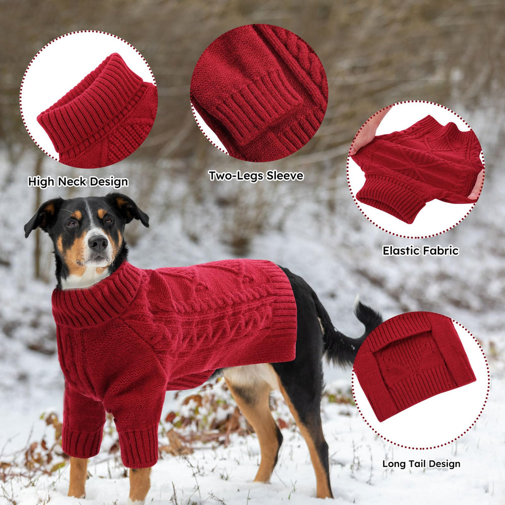ASENKU knitted dog sweater jacquard pattern adds timeless style and snug fit.