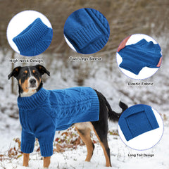 ASENKU Knitted Dog Sweater model wearing outdoors showcasing easy dressing and comfort