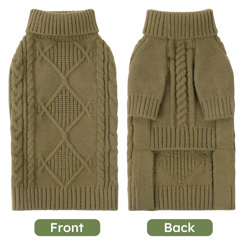 ASENKU knitted dog sweater side view highlights flexible warmth