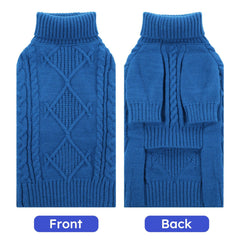 Asenku knitted dog sweater turtleneck provides neck warmth during chilly strolls.