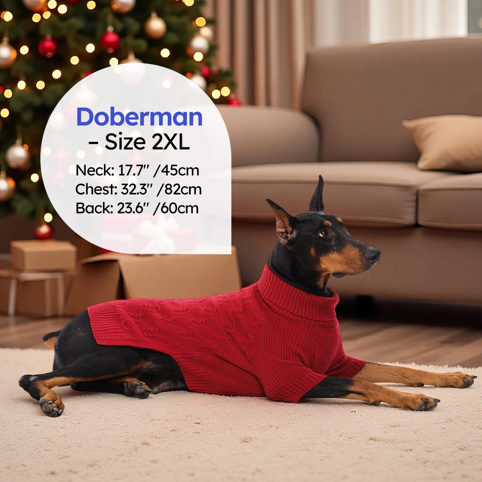ASENKU large-size sweater offers comfortable coverage for oversized dogs.