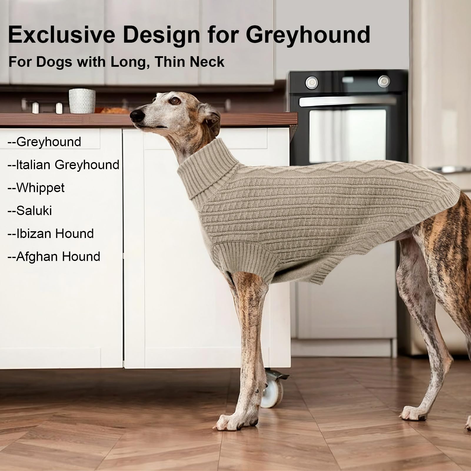 ASENKU sighthound-sized design fits slim Italian Greyhounds snugly