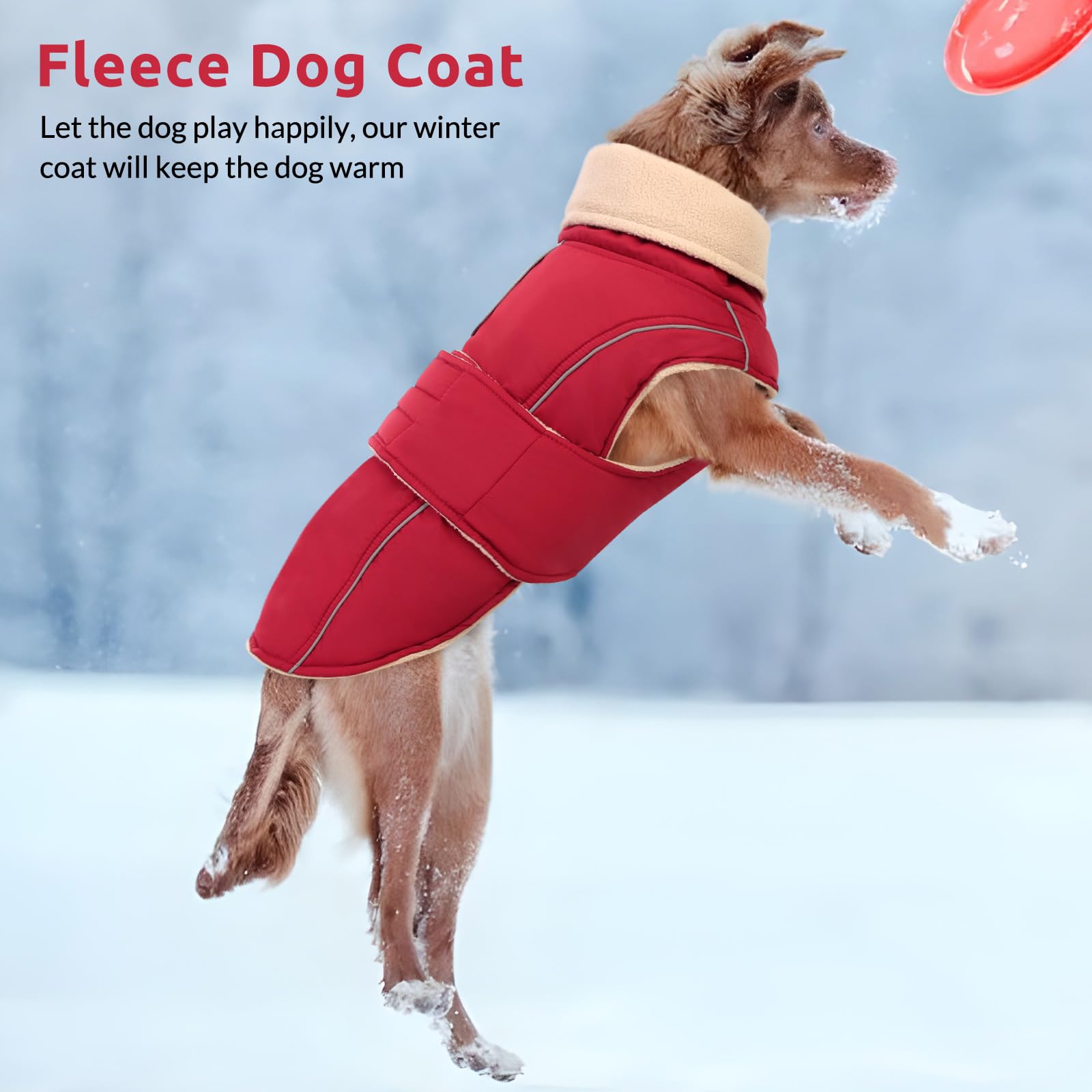 ASENKU warm dog coat high-collar-fold-down offers flexible neck protection.