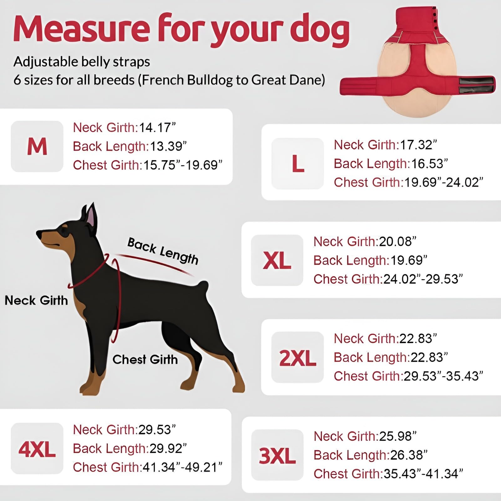ASENKU warm dog coat reflective-back-strip improves visibility during dawn or dusk walks.