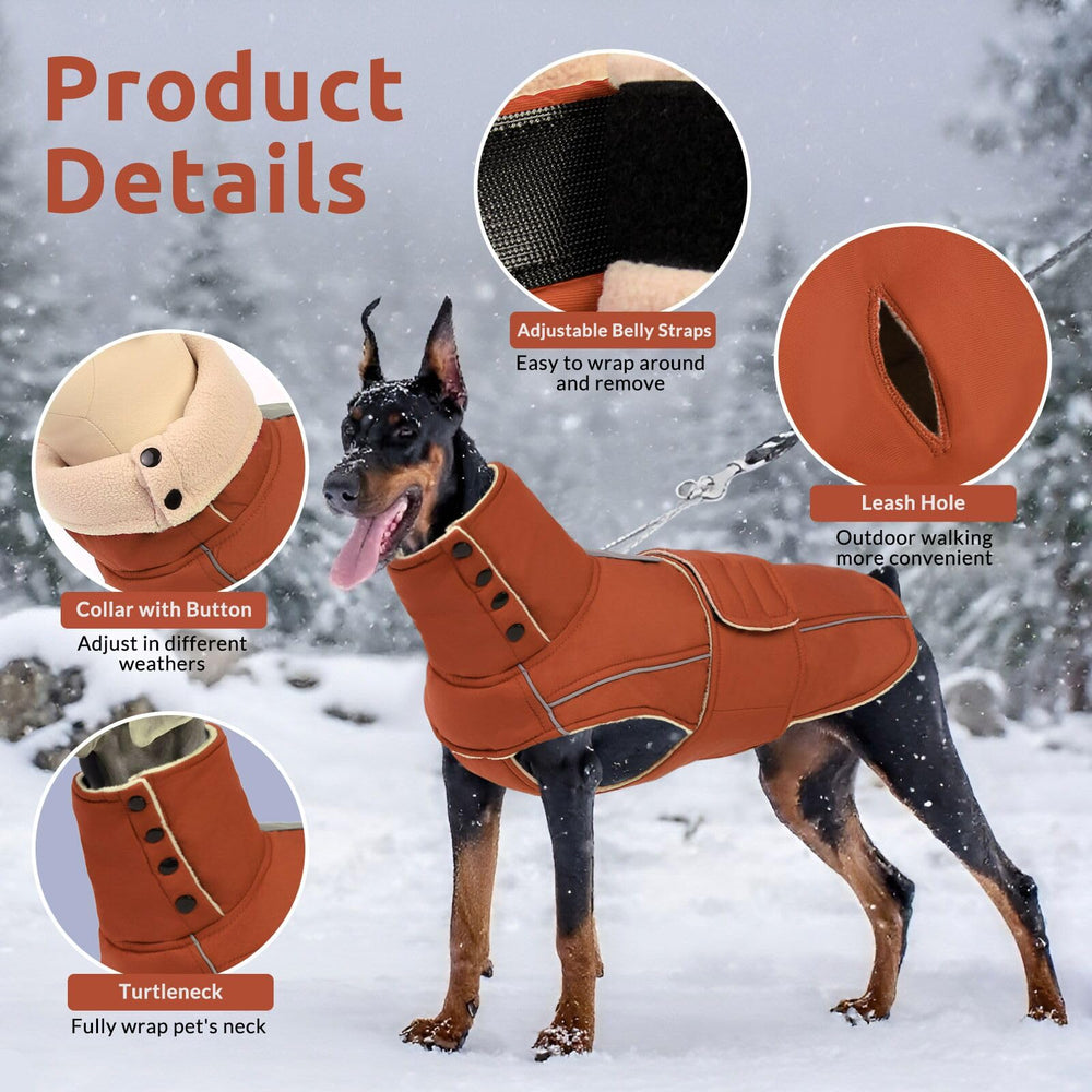 ASENKU Warm Dog Coat side profile shows snug fit and quilted lining