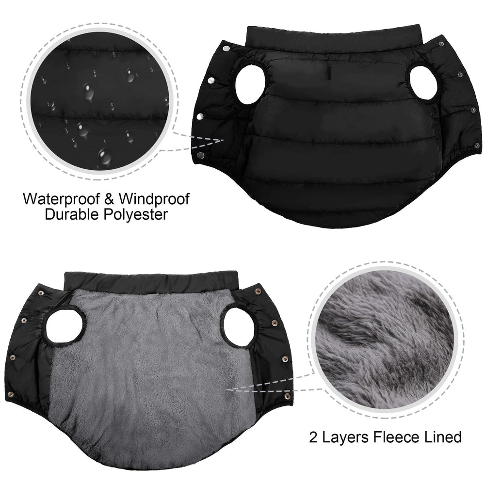ASENKU Windproof Dog Winter Coat inner fleece closeup for warmth and comfort.