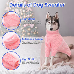 ASENKU XL pink cable-knit dog sweater elegant everyday wear
