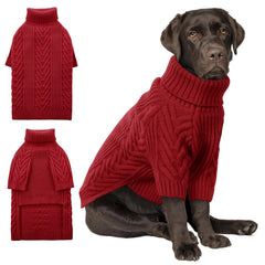 ASENKU XXL dog sweater red front view provides warmth and easy wear for large dogs