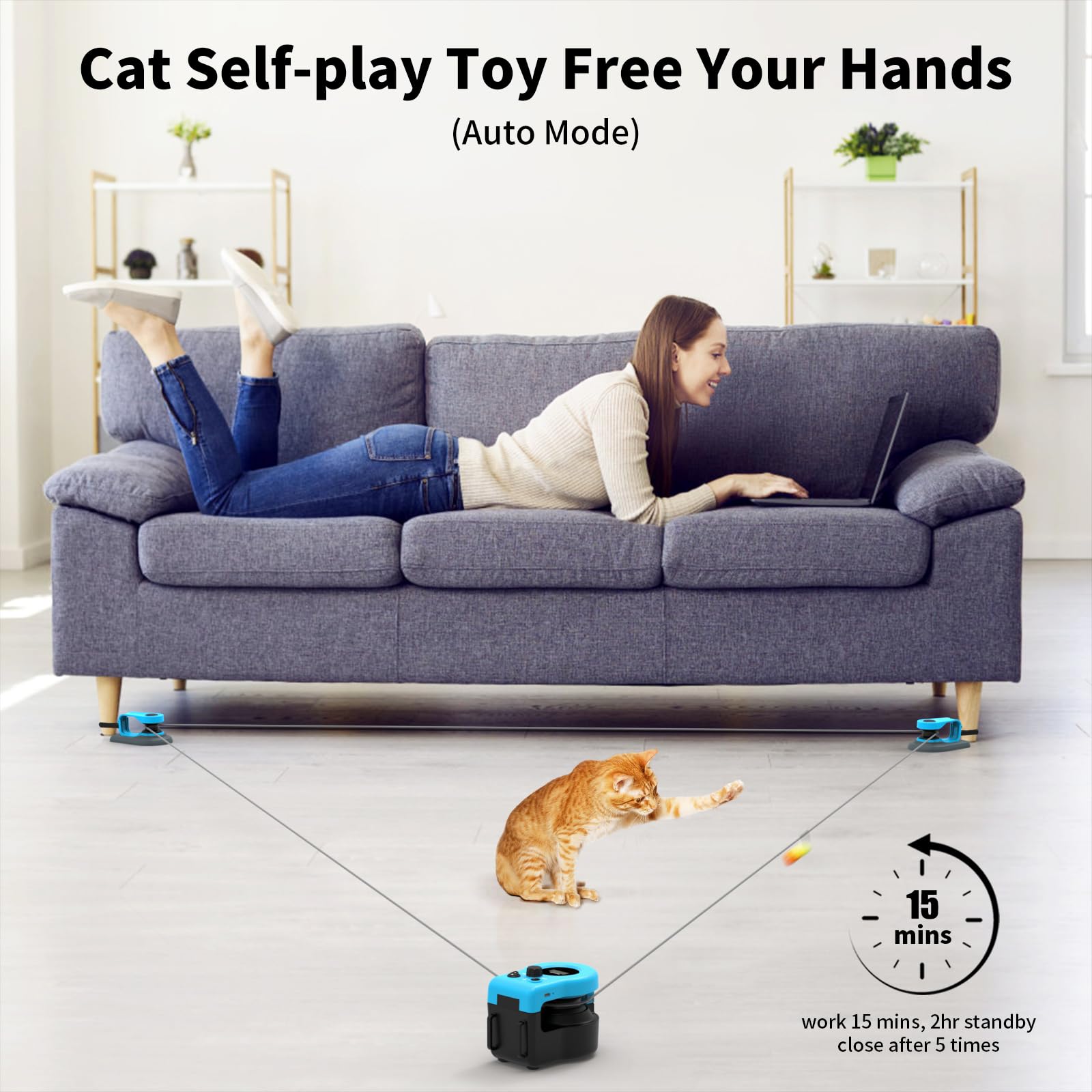 AsFrost plush feather interaction promotes natural hunting instincts indoors.