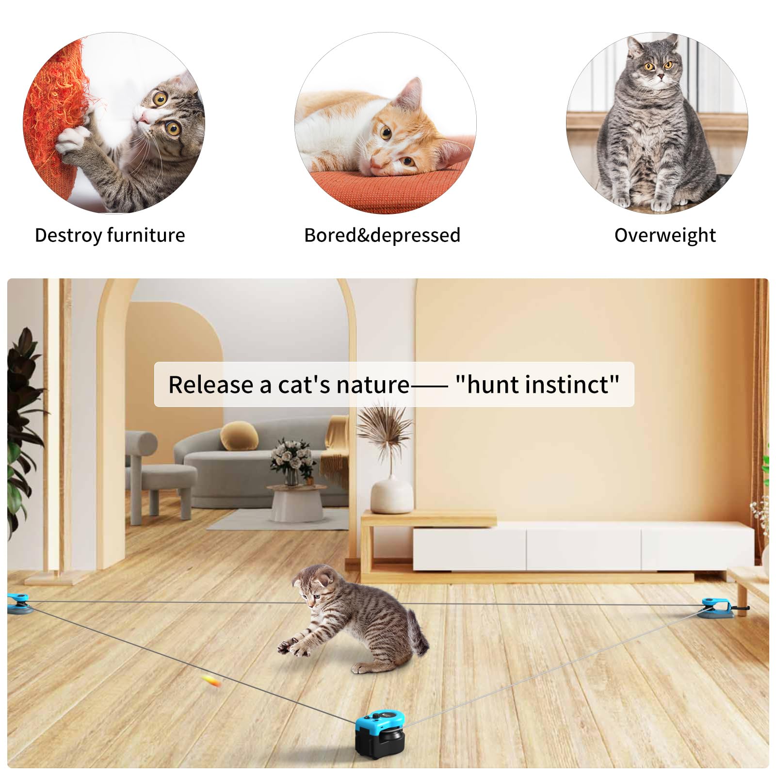 AsFrost cat toy safety mode helps prevent overuse during play.