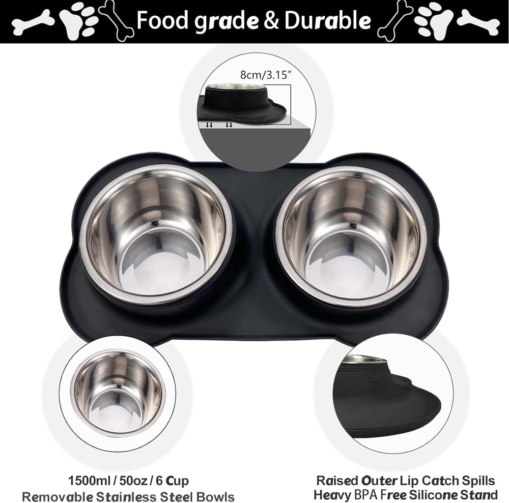 AsFrost dog bowls dual-food-water for easy feeding at mealtime.