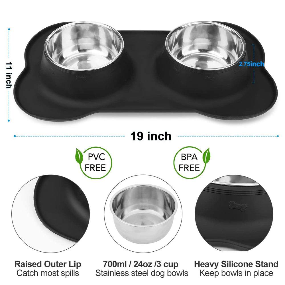 AsFrost dog bowls with silicone mat provide non-slip stability and spill protection.