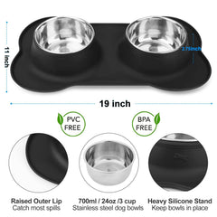 AsFrost dog bowls with silicone mat provide non-slip stability and spill protection.