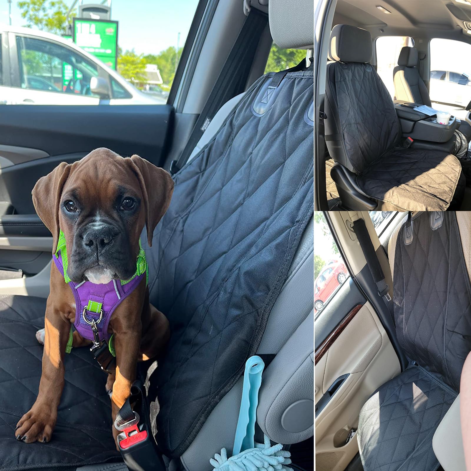 AsFrost dog seat cover waterproof top layer prevents spills for cleaner rides