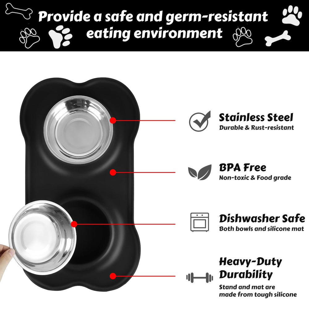 AsFrost juego doble para comida y agua, ideal para mascotas con comedores activos.