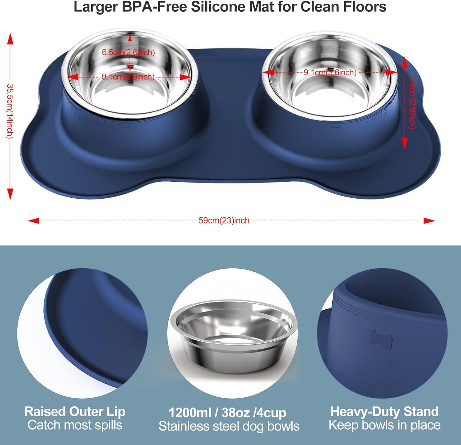 AsFrost double bowls with mat demonstrate organized water and food feeding.