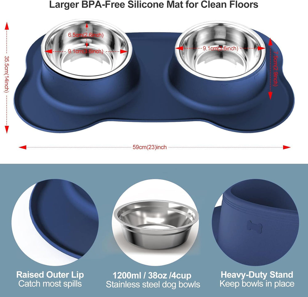 AsFrost double bowls with mat demonstrate organized water and food feeding.