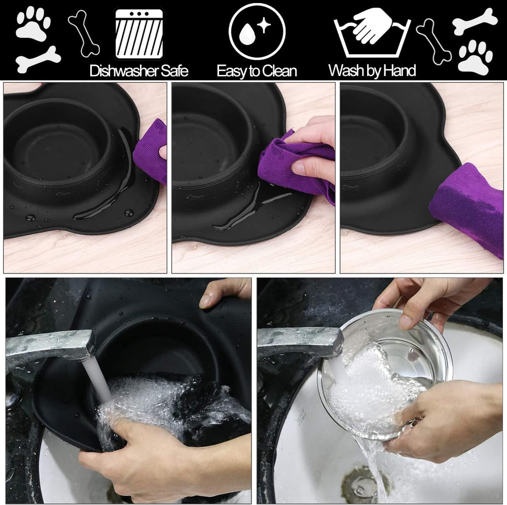 AsFrost non-slip silicone mat cushions bowls for quiet mealtime.