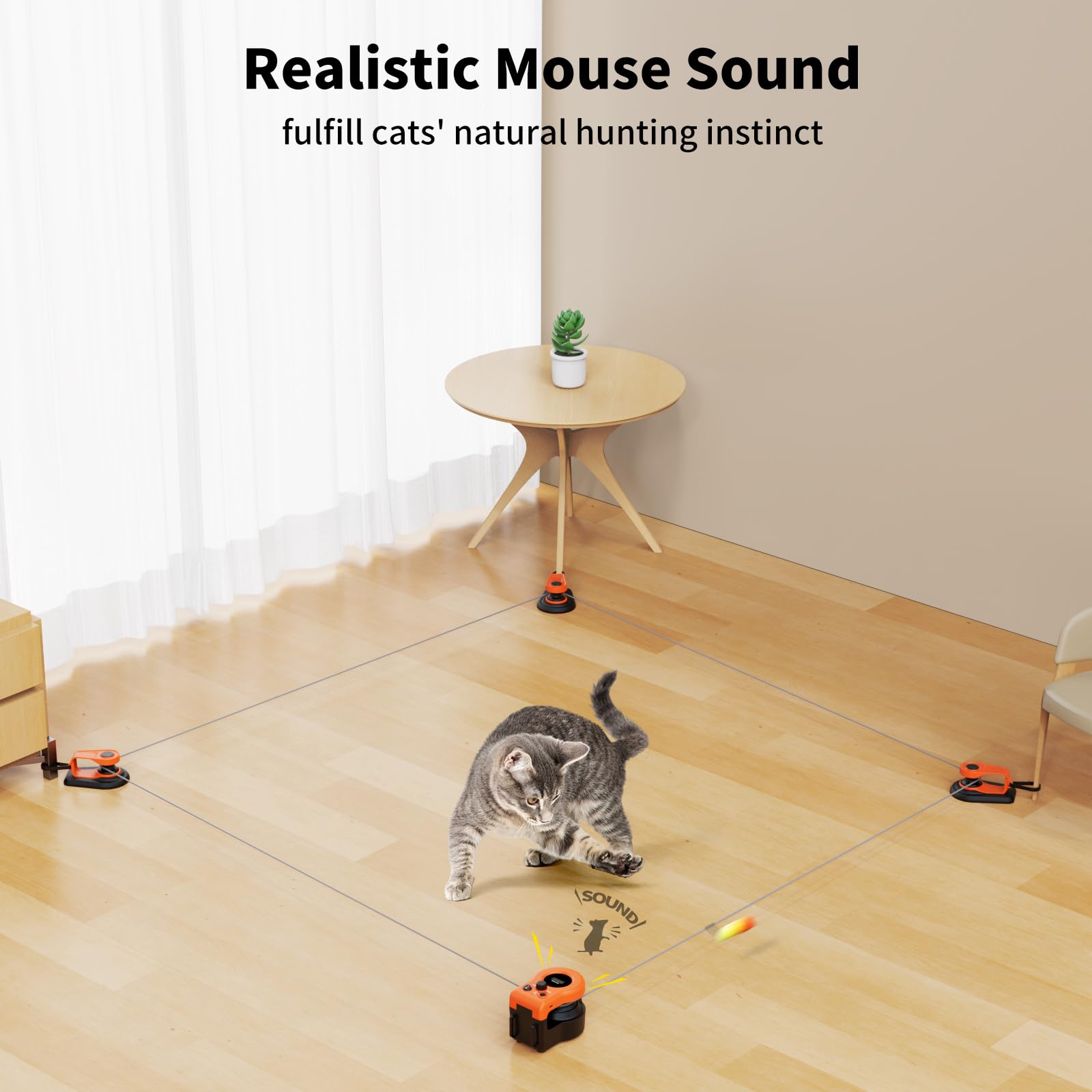 AsFrost upgraded cat toy hunt instinct movement with sounds and feathers