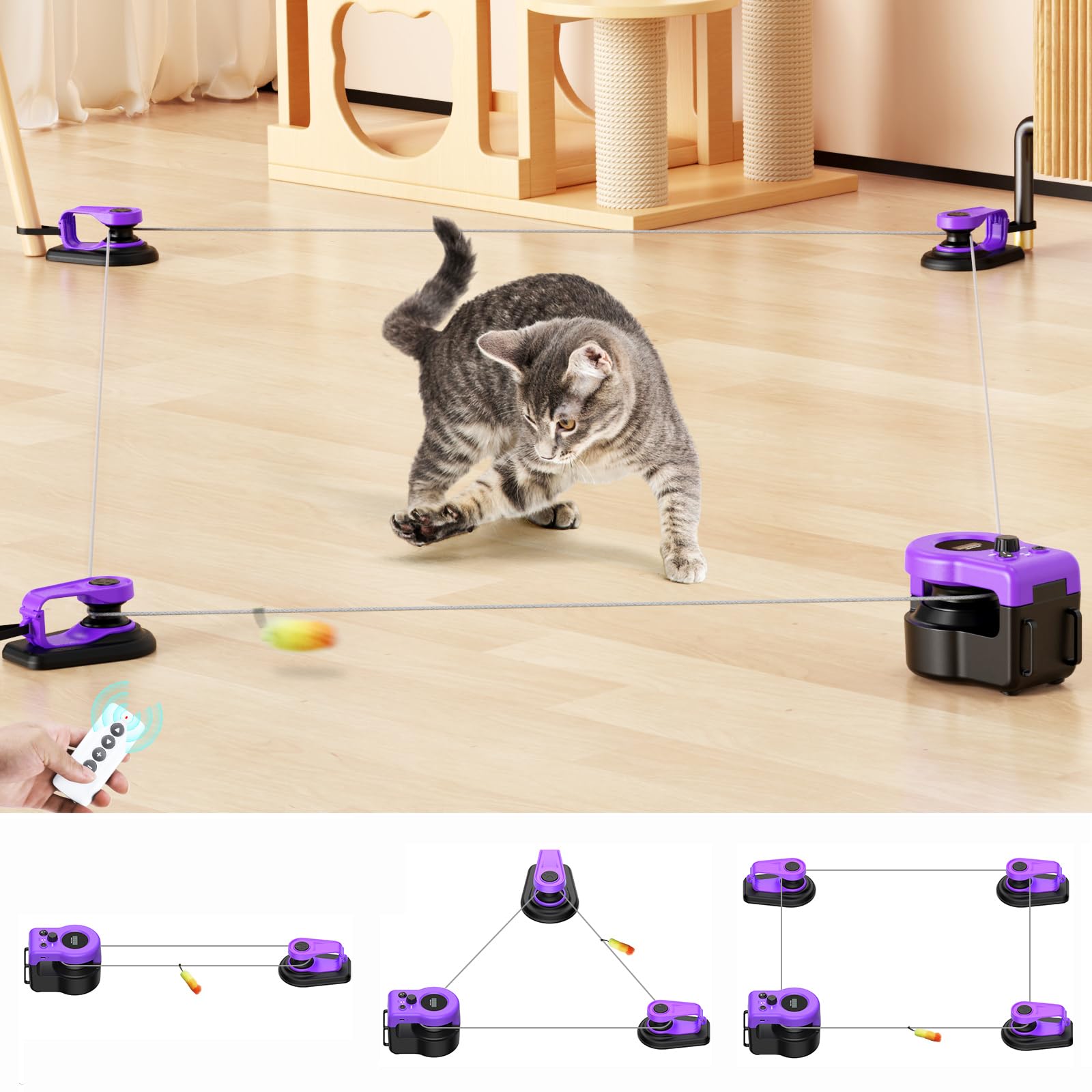 AsFrost upgraded interactive cat toy in action for indoor play