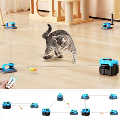 AsFrost upgraded interactive cat toy in sky blue for indoor play and exercise.