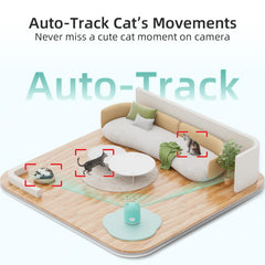 ASFSKY Pet Camera 2K laser-play angle enables remote fun and chase games for cats