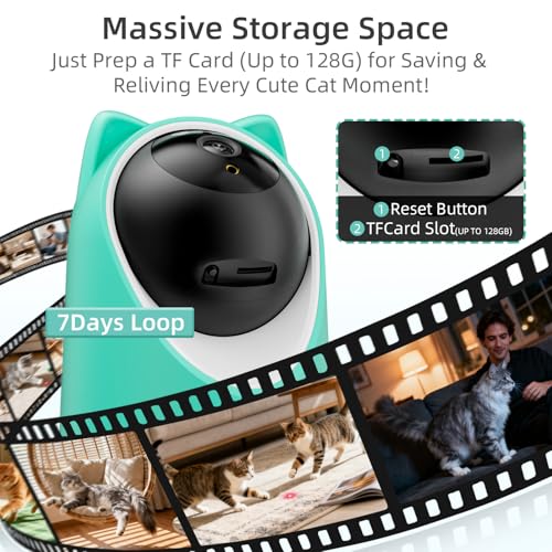 ASFSKY Pet Camera 2K panoramic view captures wide scenes like couch and shelves